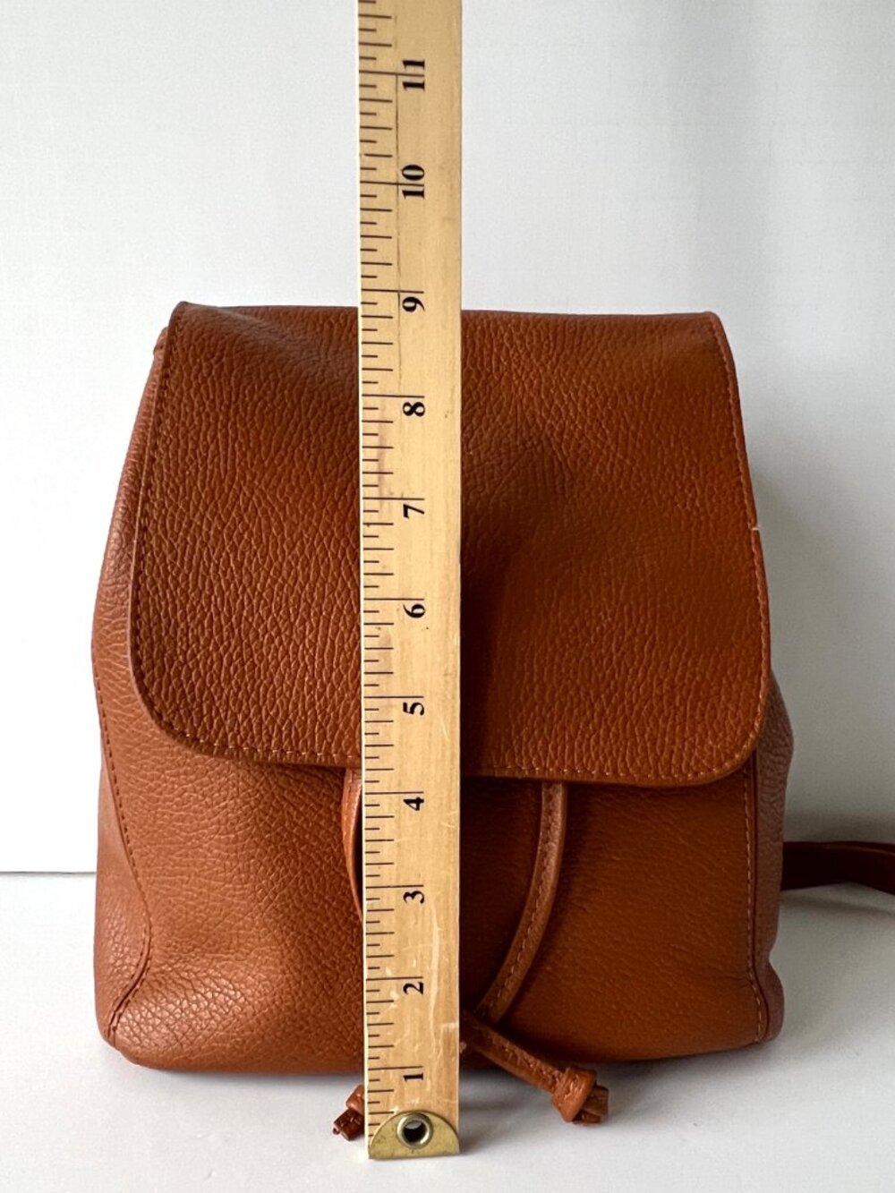 Italian Backpack Style or Crossbody Bag, Brown Leather with Top Handle - Picture 16 of 16